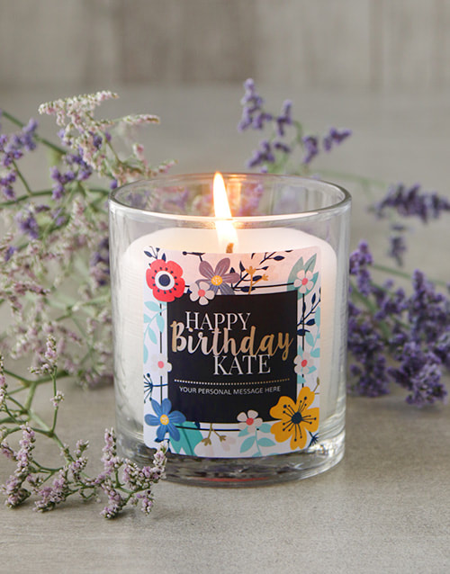 Floral Happy Birthday Candle (South Africa)